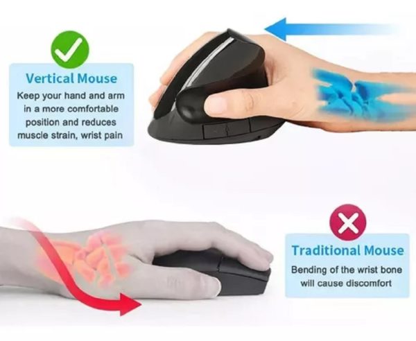 Mouse Vertical Inalámbrico Recargable