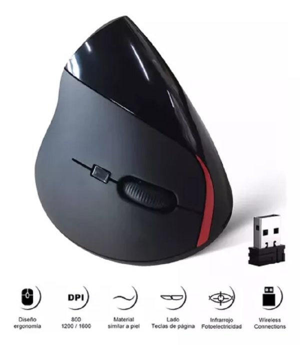 Mouse Vertical Inalámbrico Recargable