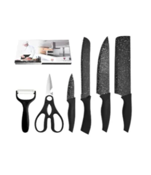 SET CUCHILLOS NEGROS MAS TABLA