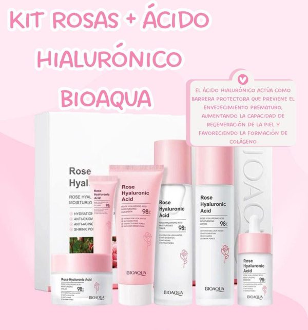 KIT ROSAS Y ACIDO BIOAQUA CAJA DE LUJO
