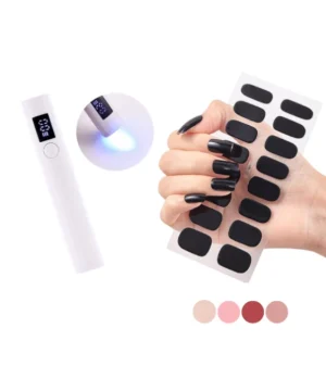 Kit Uñas Stickers x12 + Lampara UV - TZ