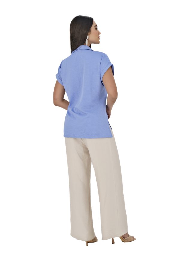 Blusa Azul Hortensia En Poliester