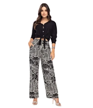 Blusa Color Negro En Rayon Nylon