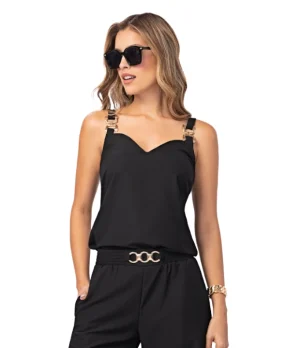 Blusa Negra En Poliester