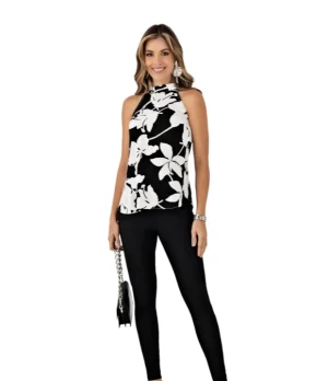 Blusa Negra En Rayon Viscosa