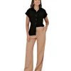 Blusa Rosa - Negra En Rayon Nylon
