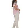 Blusa Rosa - Negra En Rayon Nylon