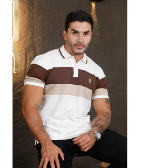 POLO COMBINADA MARFIL CAFE CAQUI