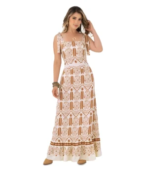 VESTIDO CAFÉ EN RAYON NYLON