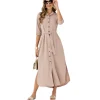 VESTIDO CAQUI EN POLIESTER