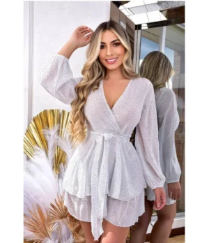 Vestido En Seda Manga Larga