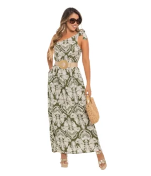 VESTIDO VERDE EN RAYON VISCOSA